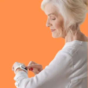 patient using dexcom g7 on smartwatch